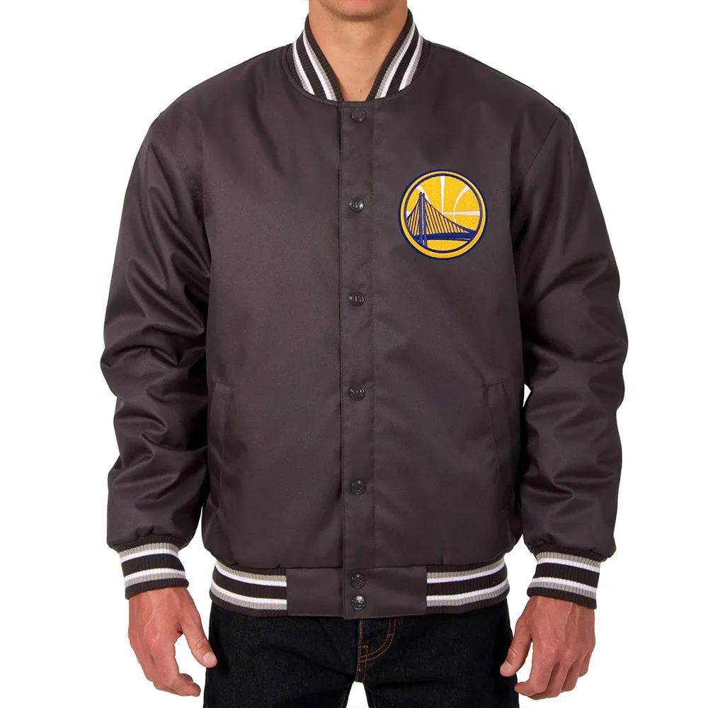 Golden State Warriors Varsity Poly Twill Charcoal Jacket