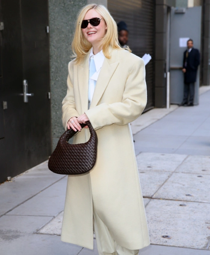 Elle Fanning Good Morning America Long Coat