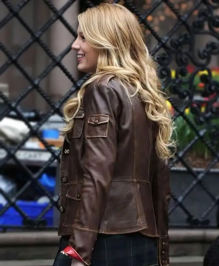 Gossip Girl Blake Lively Brown Jacket Buy Now