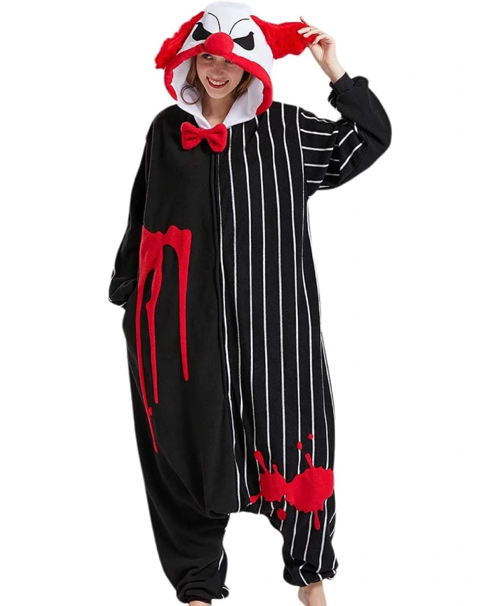 Gothic Skeleton Clown Nia Jax Halloween Pajamas Costume