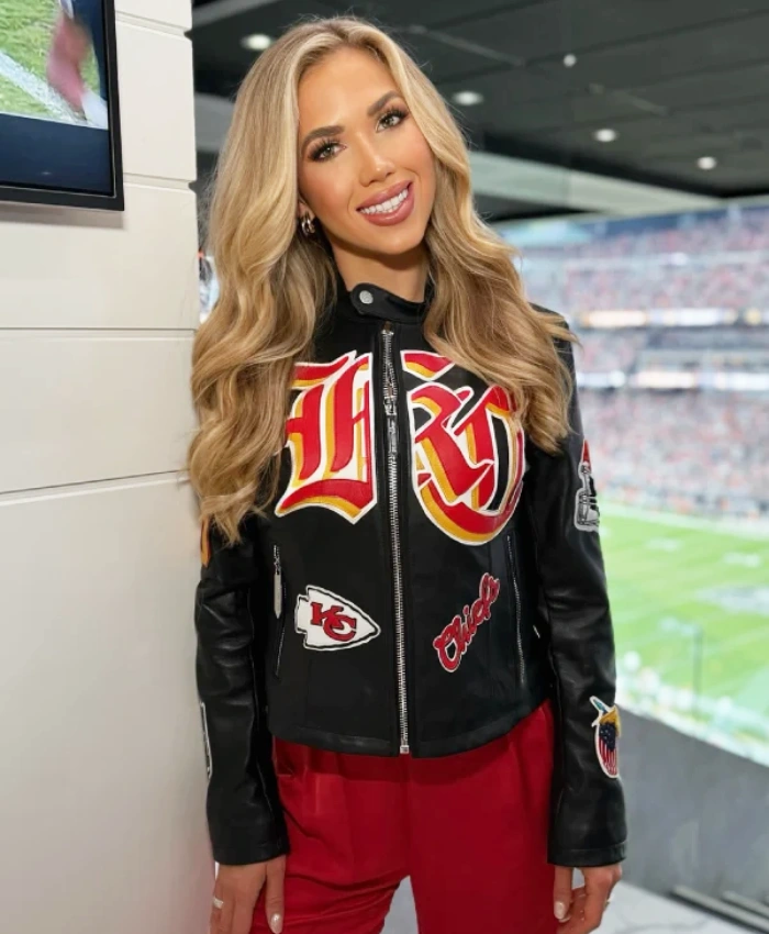 Gracie Hunt Kansas City Chiefs Jeff Hamilton Black Leather Jacket