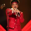 Grammy 2026 Bruno Mars Red Embroidered Blazer