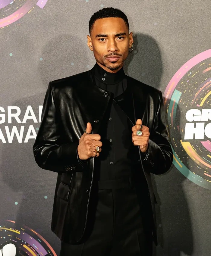 Grammy Awards 2026 House Event Durand Bernarr Black Leather Jacket