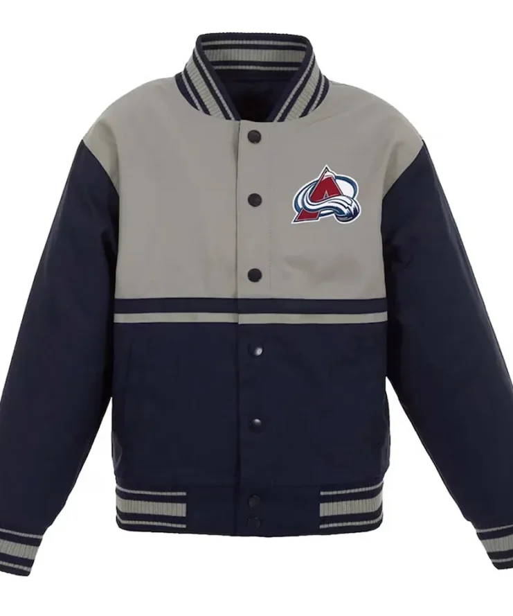 Gray Navy Youth Colorado Avalanche Poly Twill Jacket