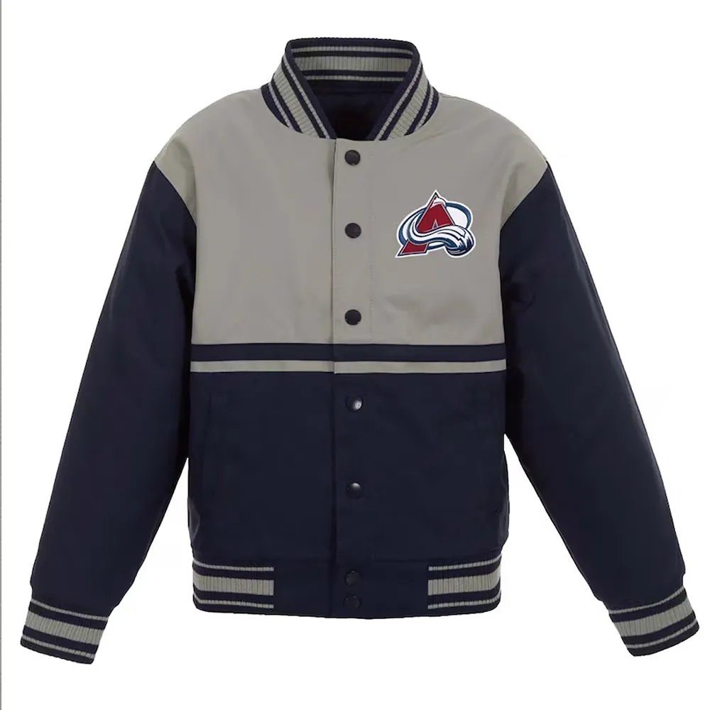 Gray Navy Youth Colorado Avalanche Poly Twill Jacket