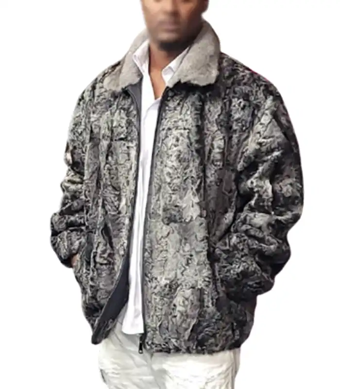 Gray Persian Lamb Fur Jacket