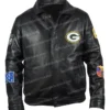Green Bay Packers Jeff Hamilton Black Leather Jacket