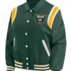 Green Bay Packers Lightweight Green Full Snap Satin Varsity Jacket
