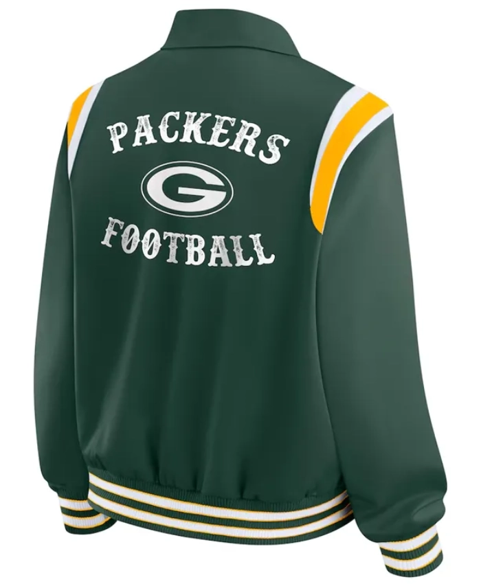 Green Bay Packers Lightweight Green Varsity Satin Jacket