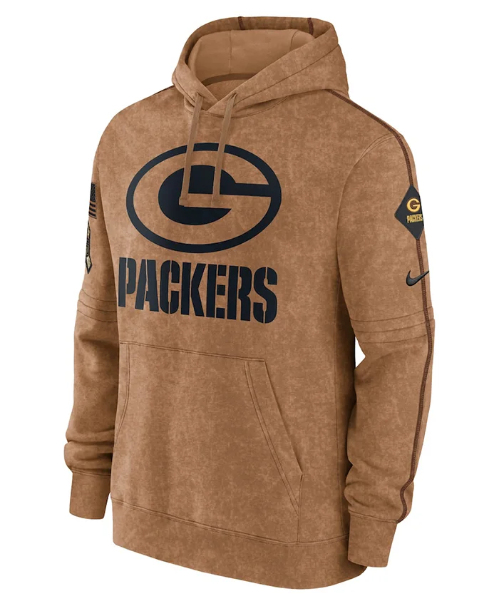 Green Bay Packers Salute To Service Club Brown Hoodie