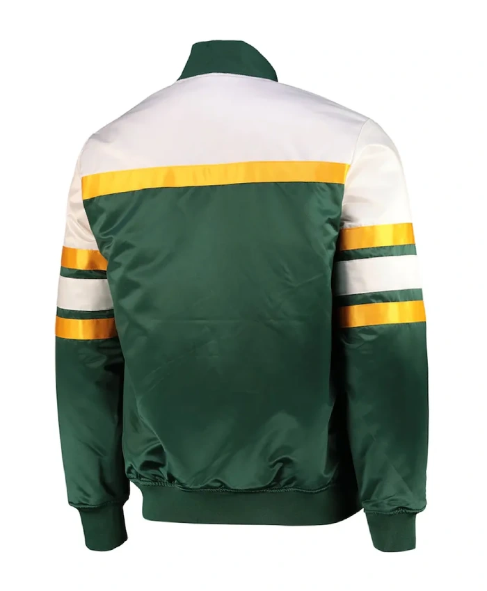 Green Bay Packers Special Script Heavyweight Satin Jacket - Image 2