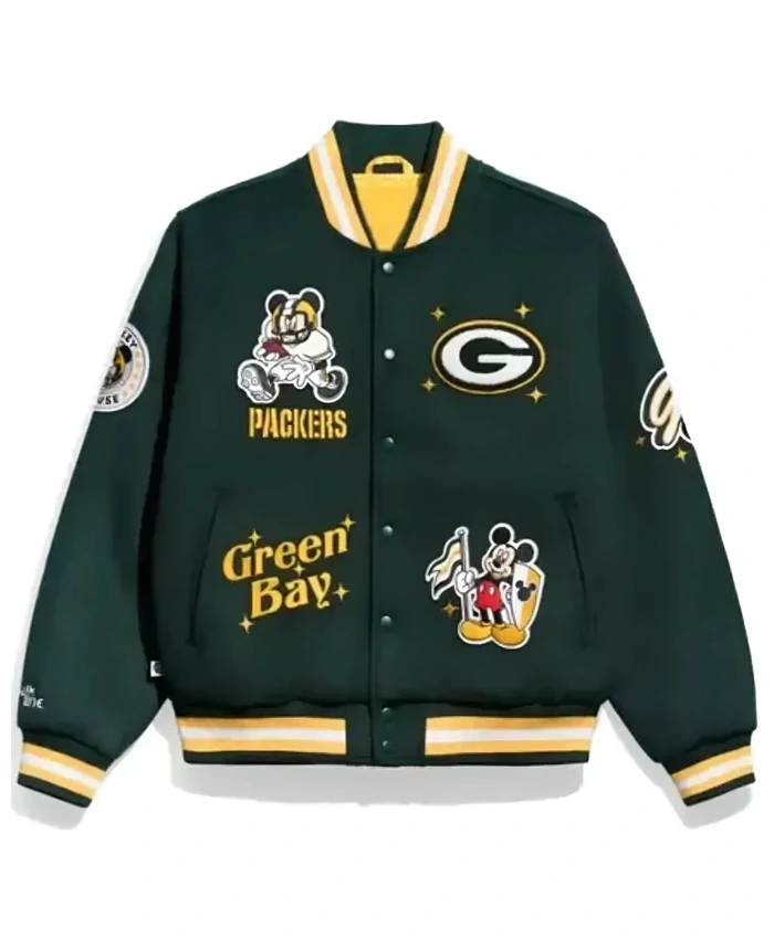 Mickey Mouse x Green Bay Packers Varsity Jacket