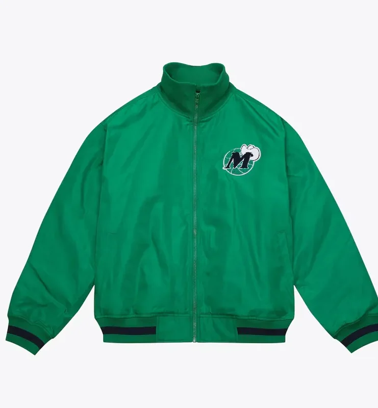 Green Dallas Mavericks Satin Full Zip Jacket