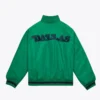 Green Dallas Mavericks Satin Full Zip Jacket Back