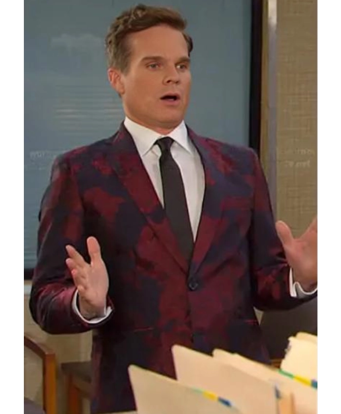 Greg Rikaart Days Of Our Lives Jacquard Floral Blazer