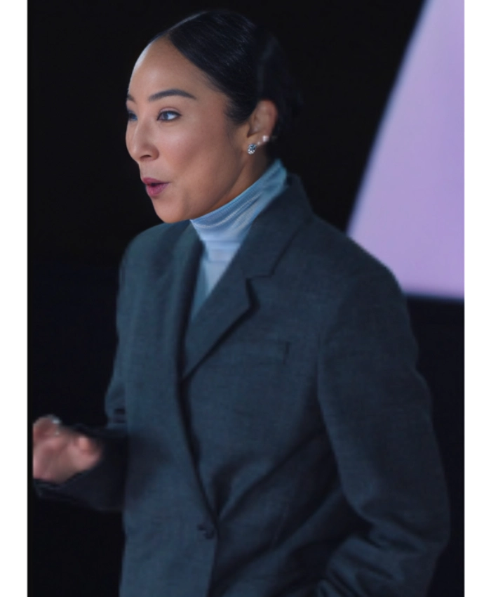 Greta Lee The Morning Show S4 Woven Blazer