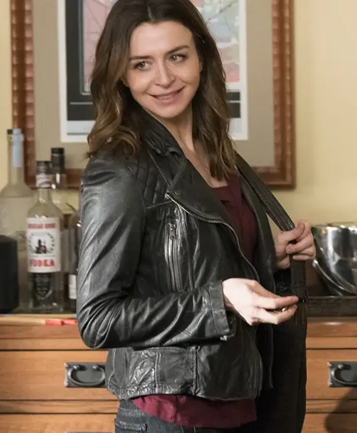 Greys Anatomy Dr Amelia Shepherd Black Leather Jacket