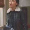 Greys Anatomy S21 Mika Yasuda Black Leather Jacket