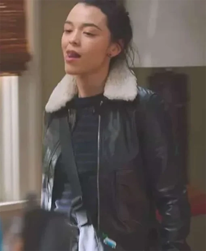 Greys Anatomy S21 Mika Yasuda Black Leather Jacket