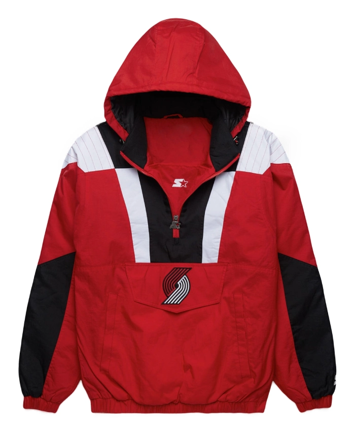 HOMAGE X Starter Trail Blazers Quater Zip Pullover Jacket For Men And Women