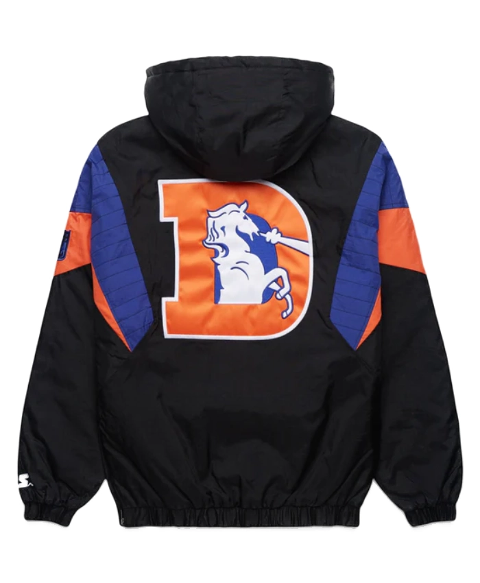 HOMAGE X Starter Broncos Blackout Hooded Half Zip Jacket