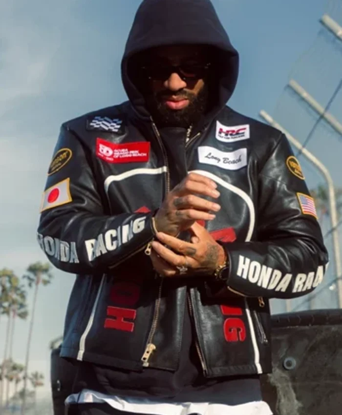 HRC X Vanson X Larry Honda Racing Black Jacket
