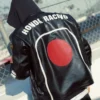 HRC X Vanson X Larry Honda Racing Black Leather Jacket