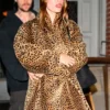 Hailey Bieber Leopard Print Coat