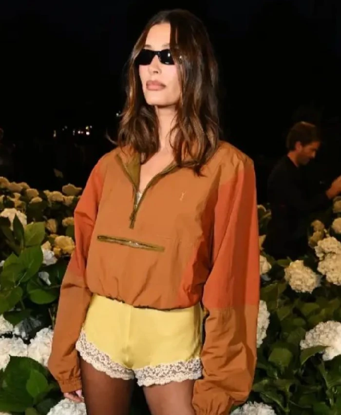 Hailey Bieber Paris Fashion Week Photocall 2025 Jacket