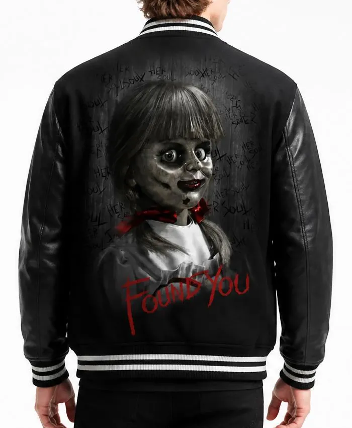 Halloween Annabelle Black Letterman Jacket Men