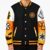 Halloween Boo Patches Varsity Jacket Mens