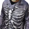 Halloween Cool Skeleton Purple Biker Leather Jacket For Men and Women