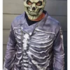 Halloween Cool Skeleton Purple Leather Jacket For Men and Women