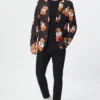 Halloween Cute Pumpkins Printed Black Blazer