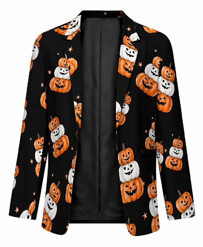 Halloween Cute Pumpkins Printed Blazer For Men and Women