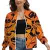 Halloween Eve Pumpkin Bomber Jacket