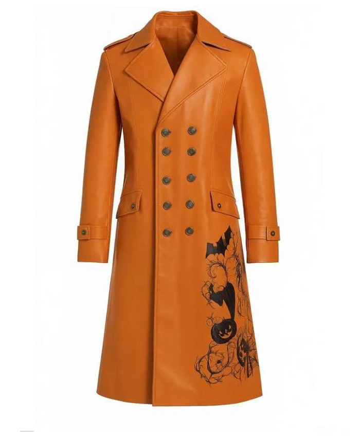 Halloween The Shadow Veil Pumpkin Double Breasted Coat