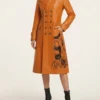 Halloween The Shadow Veil Pumpkin Double Breasted Leather Coat