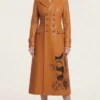 Halloween The Shadow Veil Pumpkin Double Breasted Tan Leather Coat