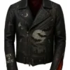 Halloween Trick or Treat Haunted Graveyard Leather Biker Jacket