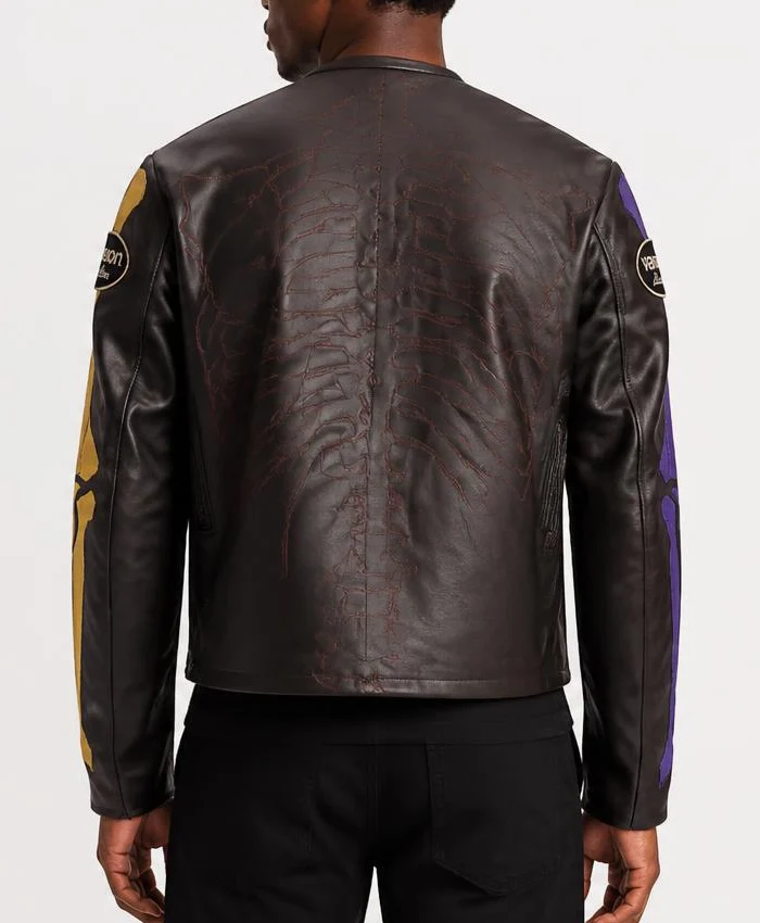 Halloween Vanson x Askan Bone Motorcycle Leather Jacket Men