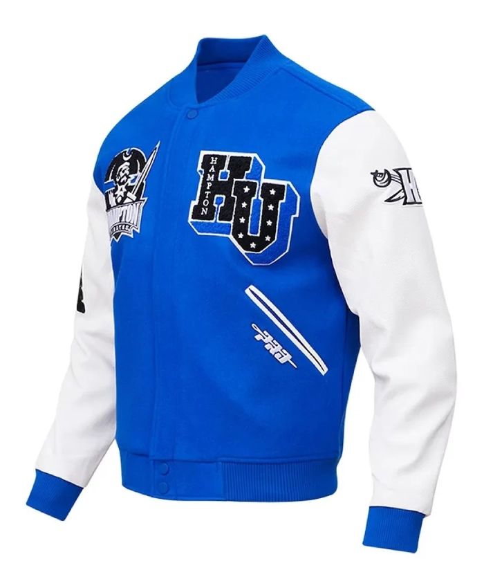 Hampton Pirates Classic Royal And White Varsity Jacket