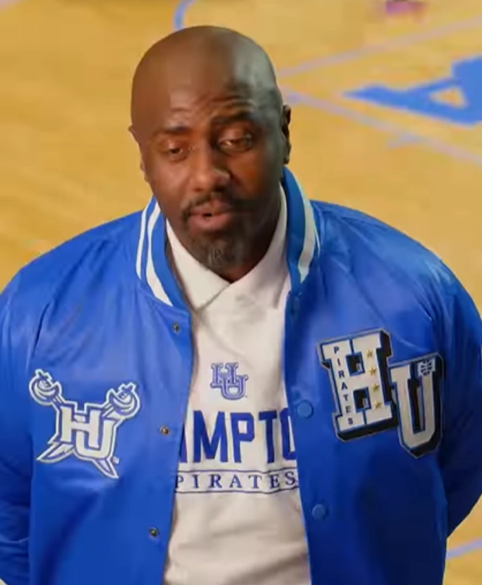Hampton University 2026 Ivan Thomas Satin Jacket In Blue