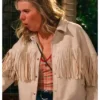 Hannah Pilkes Tv Series Leanne Josie Murphy Beige Suede Fringe Jacket