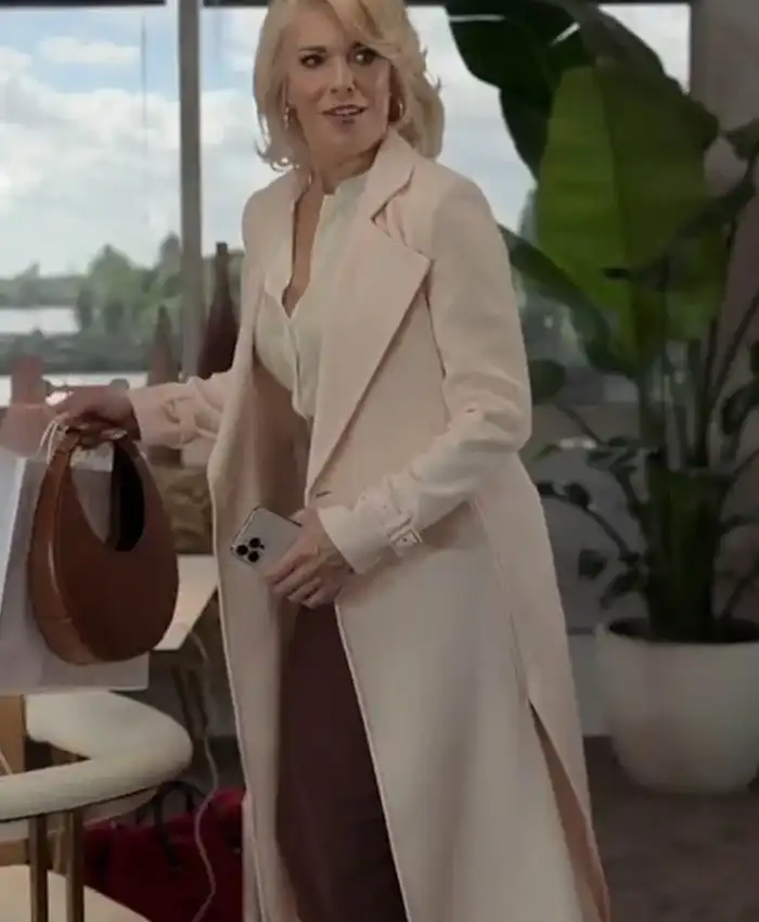Hannah Waddingham Ted Lasso Season 3 Episode 01 Rebecca Welton Pink Trench Coat