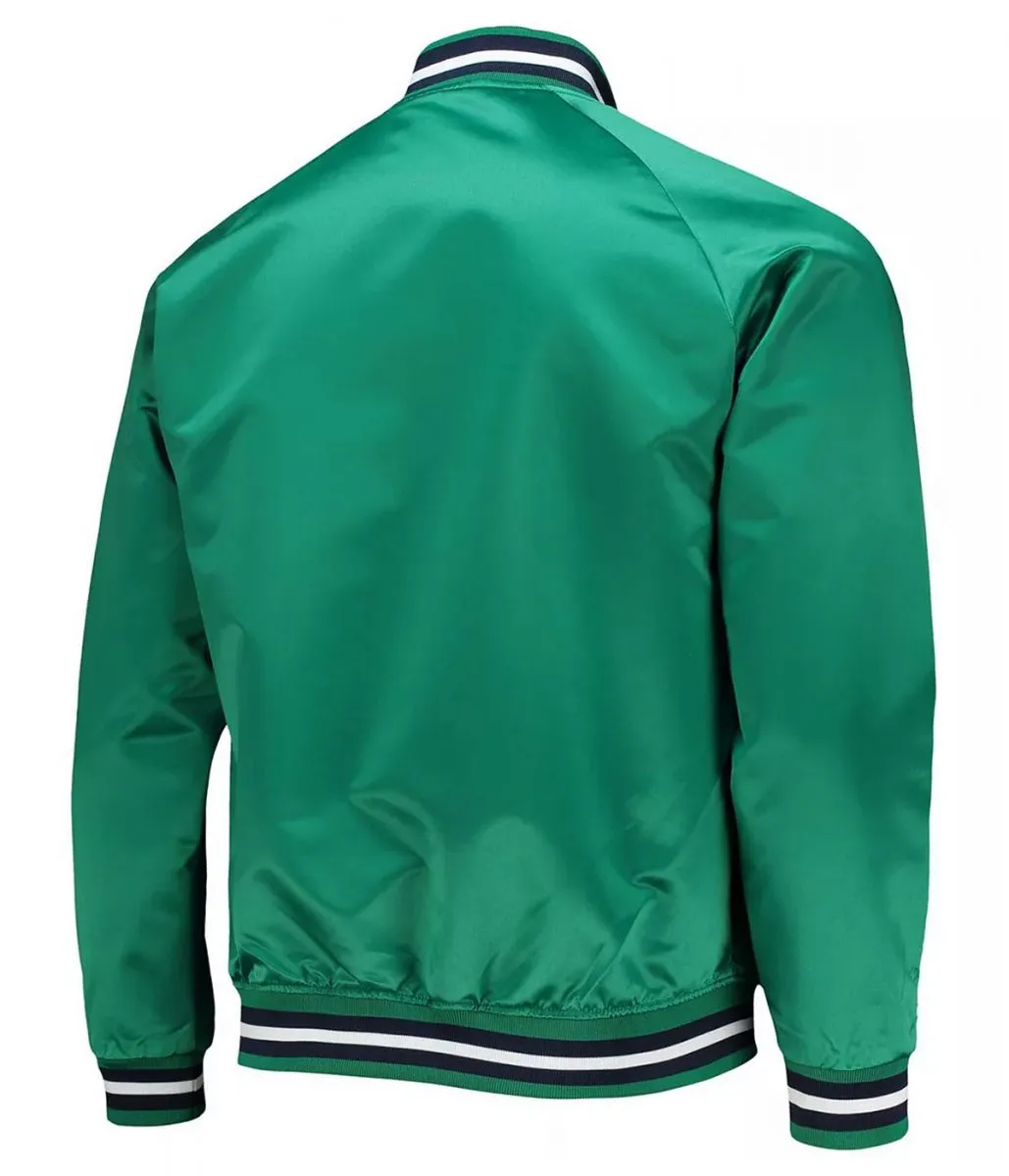 Hardwood Classics Dallas Mavericks Green Jacket Back