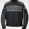 Harley Davidson Black And Gray Motorcycle Jacket For Unisex