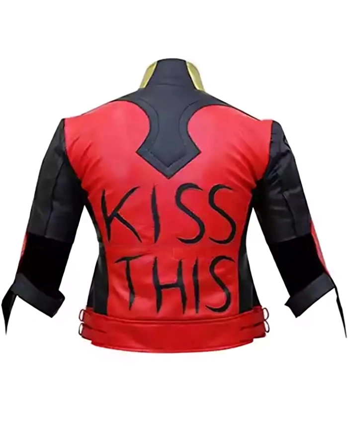 Harley Quinn God Among Us Red Golden Studded Jacket