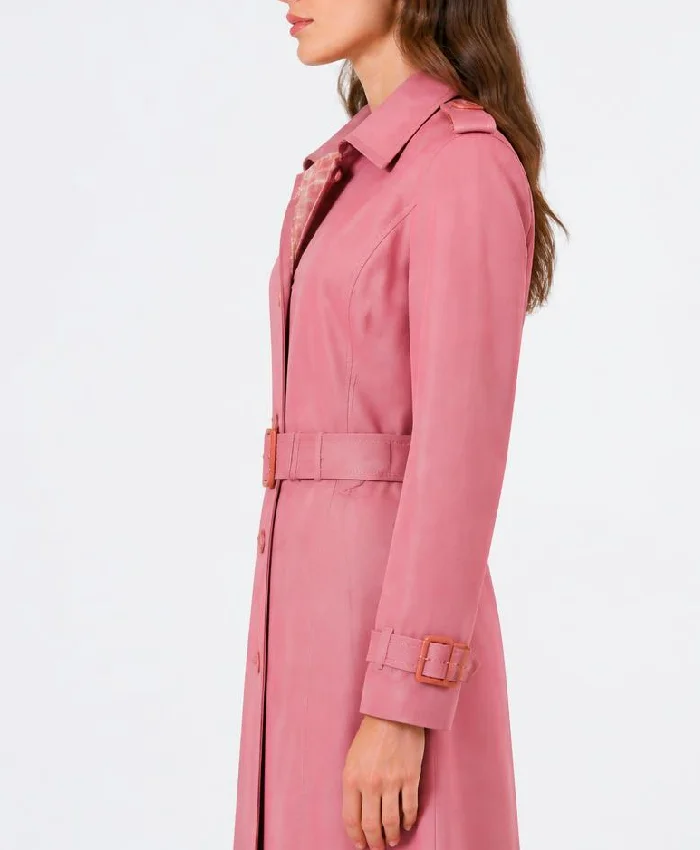 Harry Potter 2026 Aunt Petunia Dursley Pink Trench Coat For Womens