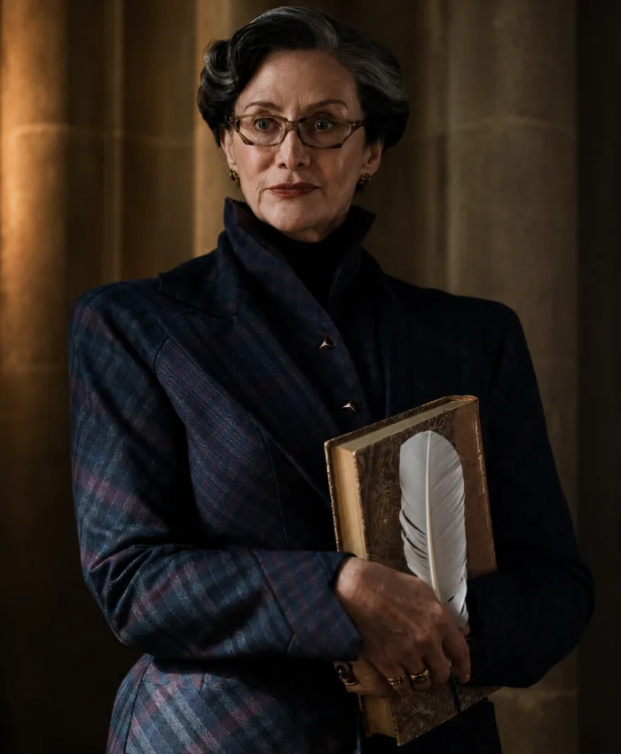 Harry Potter 2026 Janet McTeer Plaid Frock Coat